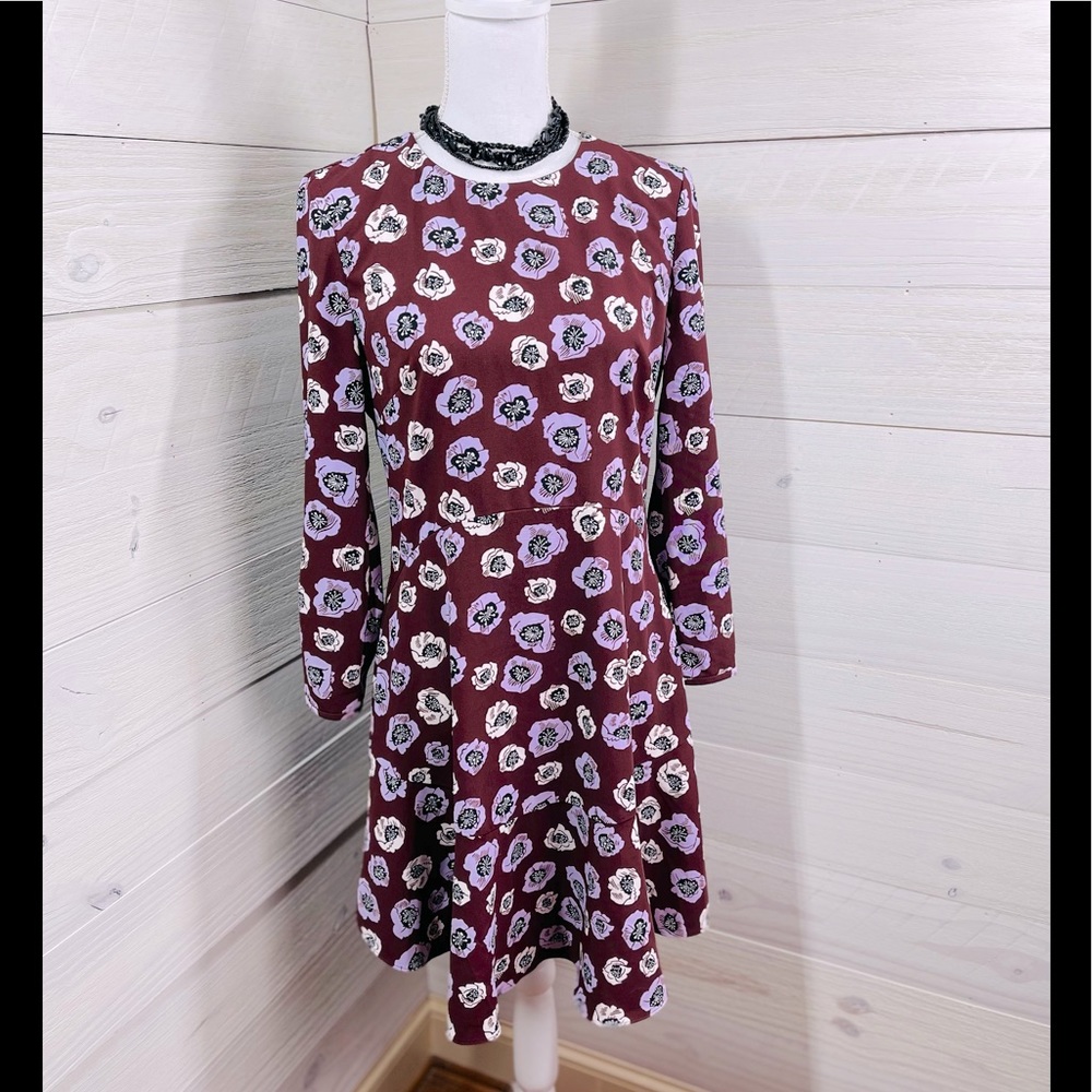 Loft Floral Print Flounce Dress 4 FREE SHIP